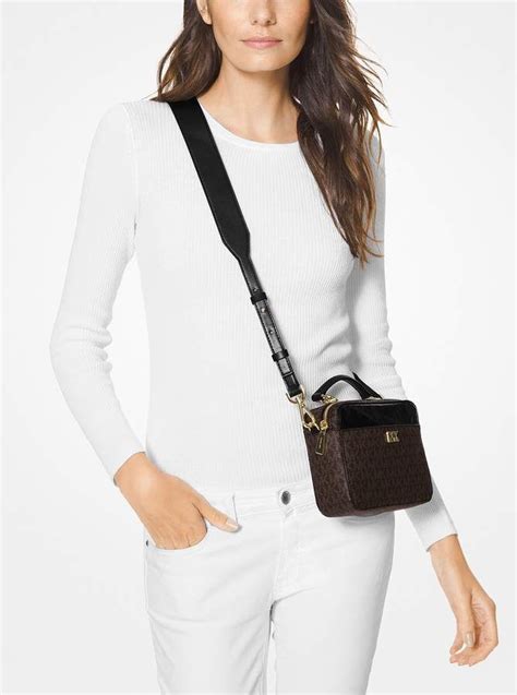 michael kors mott mini logo and leather crossbody|Michael Kors Crossbody Bags .